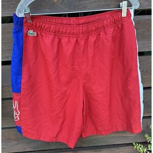 Men's Lacoste Sport Red‎ Logo Swim Trunks *Size XL